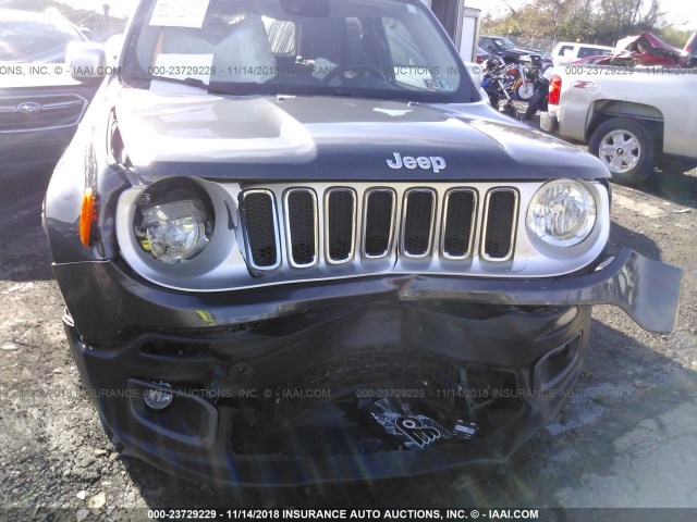 ZACCJBDT9GPC77986 - 2016 JEEP RENEGADE LIMITED GRAY photo 6