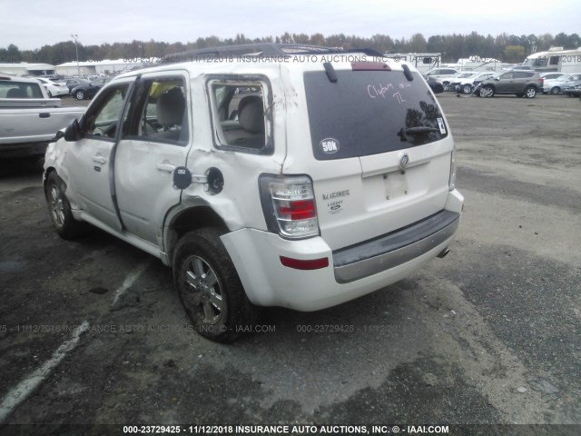 4M2CU81G89KJ17400 - 2009 MERCURY MARINER WHITE photo 3