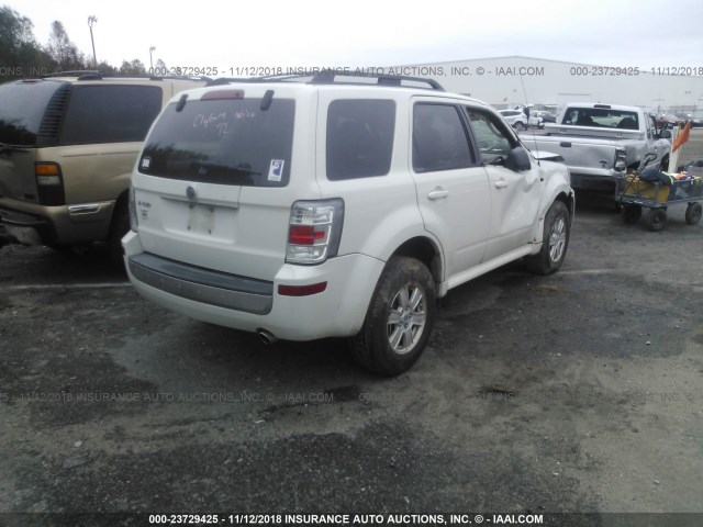 4M2CU81G89KJ17400 - 2009 MERCURY MARINER WHITE photo 4