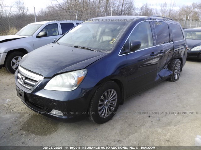 5FNRL38836B082584 - 2006 HONDA ODYSSEY TOURING BLUE photo 2