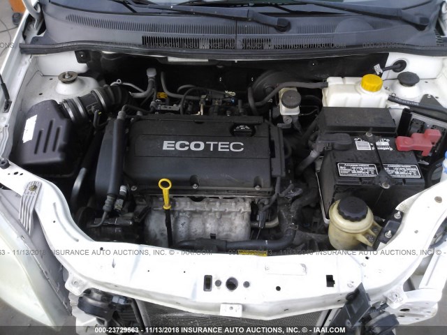 KL1TD66E69B335859 - 2009 CHEVROLET AVEO LS/LT WHITE photo 10