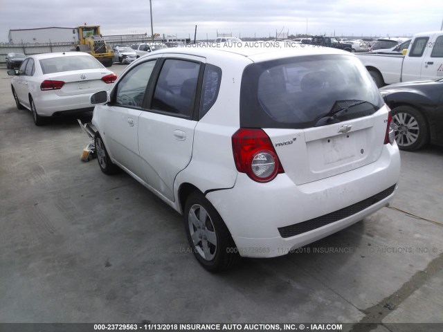 KL1TD66E69B335859 - 2009 CHEVROLET AVEO LS/LT WHITE photo 3