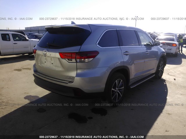 5TDKZRFH4JS287762 - 2018 TOYOTA HIGHLANDER SE/XLE SILVER photo 4