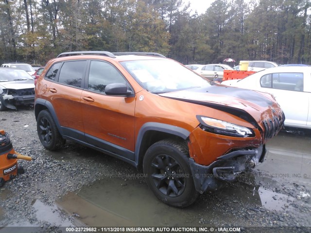 1C4PJMBS5EW215833 - 2014 JEEP CHEROKEE TRAILHAWK ORANGE photo 1