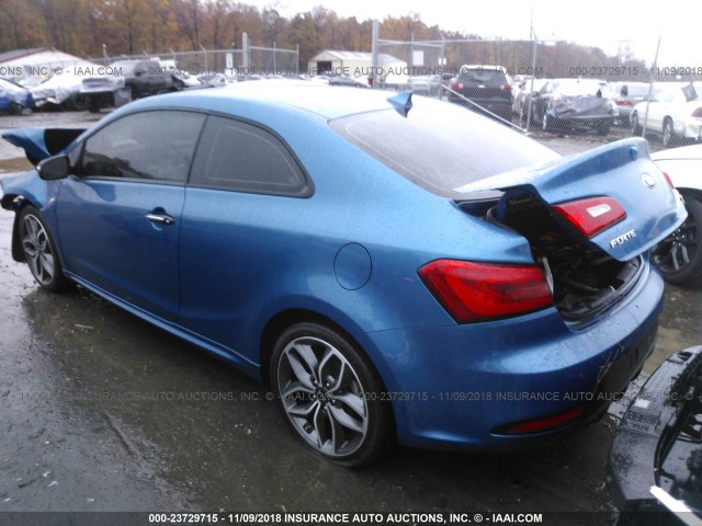 KNAFZ6A32E5196994 - 2014 KIA FORTE SX BLUE photo 3