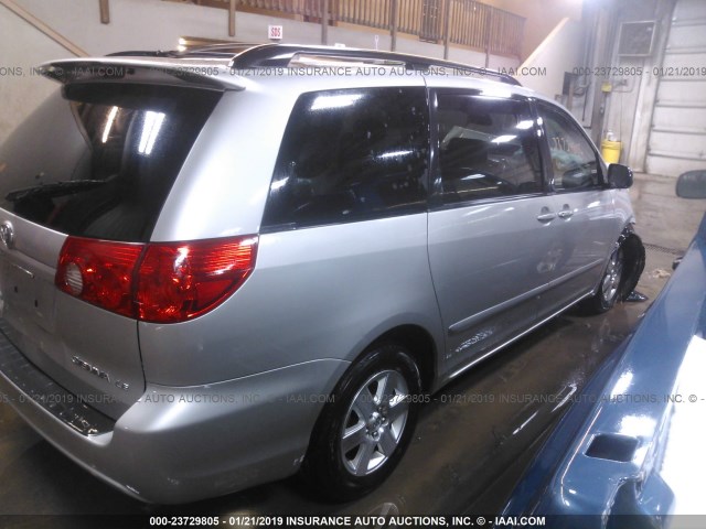 5TDZK23C58S205597 - 2008 TOYOTA SIENNA CE/LE SILVER photo 4