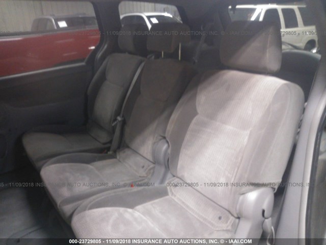 5TDZK23C58S205597 - 2008 TOYOTA SIENNA CE/LE SILVER photo 8