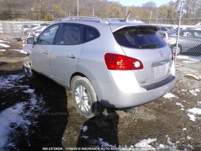 JN8AS5MVXCW703659 - 2012 NISSAN ROGUE S/SV SILVER photo 3