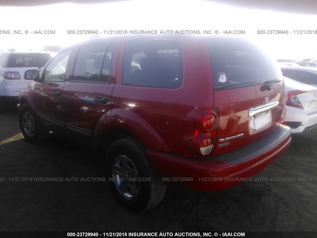 1D4HD58D25F550805 - 2005 DODGE DURANGO LIMITED RED photo 3