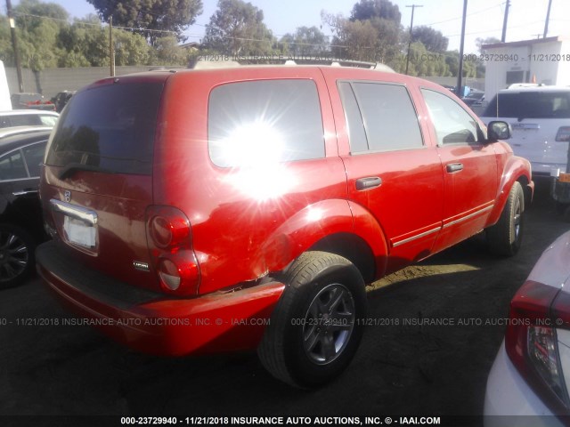 1D4HD58D25F550805 - 2005 DODGE DURANGO LIMITED RED photo 4