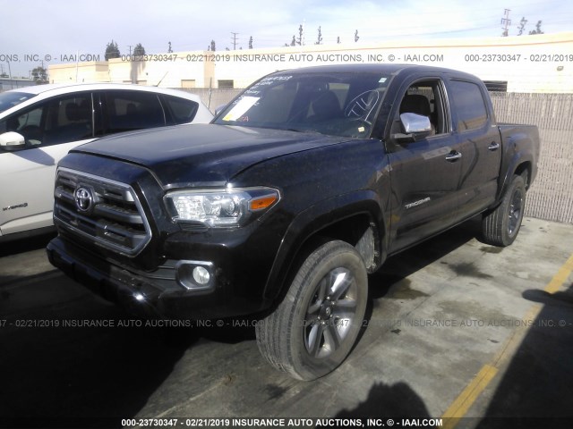 5TFGZ5AN8GX007159 - 2016 TOYOTA TACOMA DOUBLE CAB/LTD BLACK photo 2