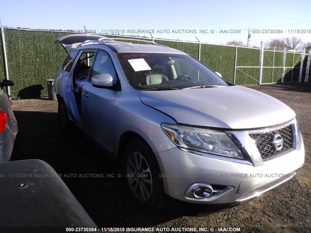 5N1AR2MM2EC647908 - 2014 NISSAN PATHFINDER S/SV/SL/PLATINUM SILVER photo 1