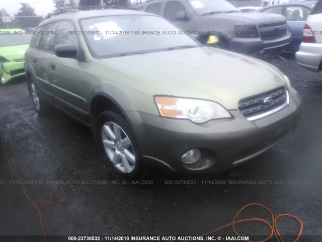 4S4BP61C667328535 - 2006 SUBARU LEGACY OUTBACK 2.5I GREEN photo 1