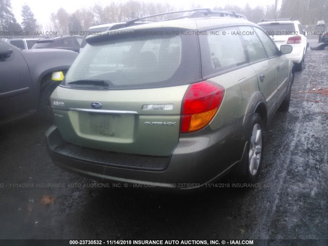 4S4BP61C667328535 - 2006 SUBARU LEGACY OUTBACK 2.5I GREEN photo 4