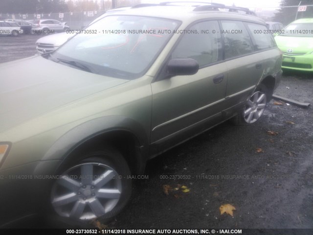 4S4BP61C667328535 - 2006 SUBARU LEGACY OUTBACK 2.5I GREEN photo 6