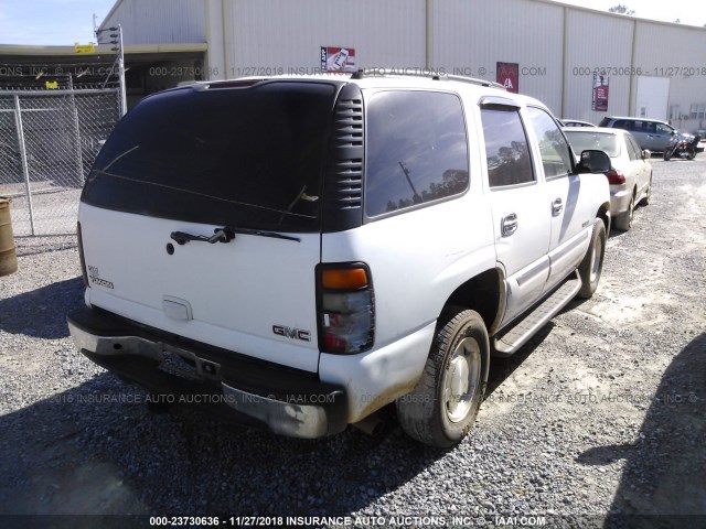 1GKEC13V54R174937 - 2004 GMC YUKON WHITE photo 4