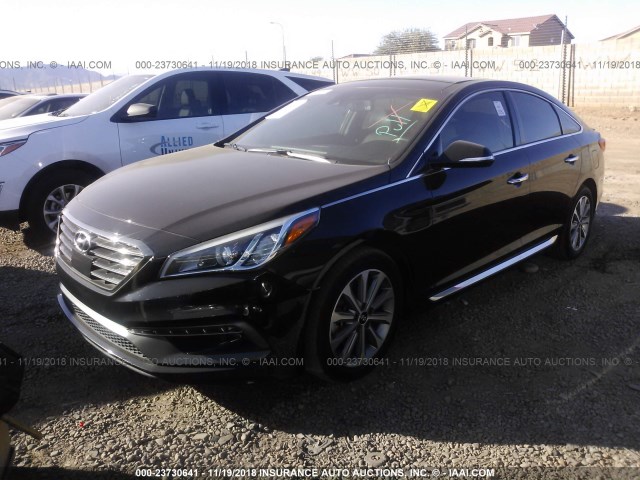 5NPE34AF0GH300755 - 2016 HYUNDAI SONATA SPORT/LIMITED BLACK photo 2