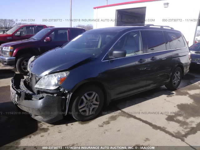 5FNRL38626B413752 - 2006 HONDA ODYSSEY EXL GRAY photo 2