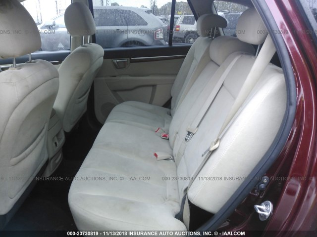 5NMSH13E38H190774 - 2008 HYUNDAI SANTA FE SE/LIMITED RED photo 8