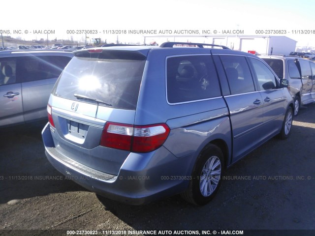 5FNRL386X6B064887 - 2006 HONDA ODYSSEY EXL BLUE photo 4