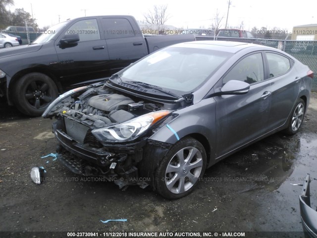 5NPDH4AE4DH443157 - 2013 HYUNDAI ELANTRA GLS/LIMITED GRAY photo 2