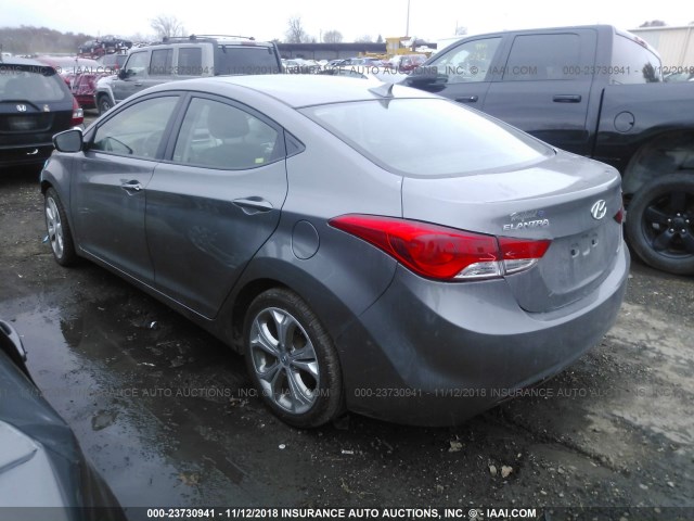 5NPDH4AE4DH443157 - 2013 HYUNDAI ELANTRA GLS/LIMITED GRAY photo 3