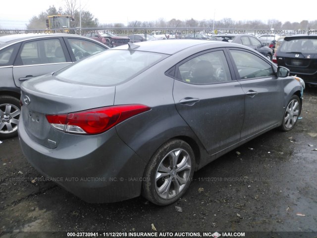 5NPDH4AE4DH443157 - 2013 HYUNDAI ELANTRA GLS/LIMITED GRAY photo 4