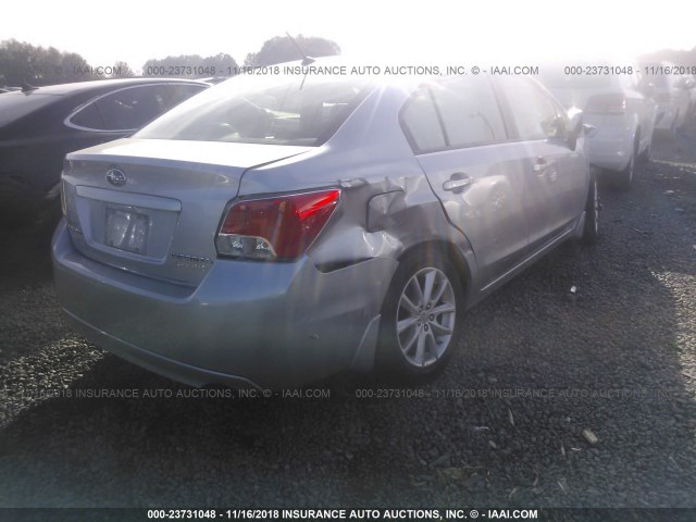 JF1GJAB64EH014081 - 2014 SUBARU IMPREZA PREMIUM SILVER photo 4