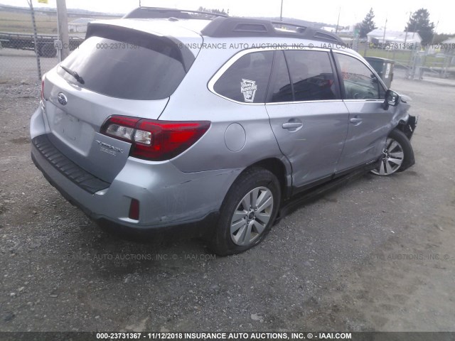 4S4BSACC6F3216730 - 2015 SUBARU OUTBACK 2.5I PREMIUM SILVER photo 4