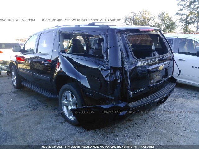 1GNSCJE03DR369572 - 2013 CHEVROLET SUBURBAN C1500 LT BLACK photo 3