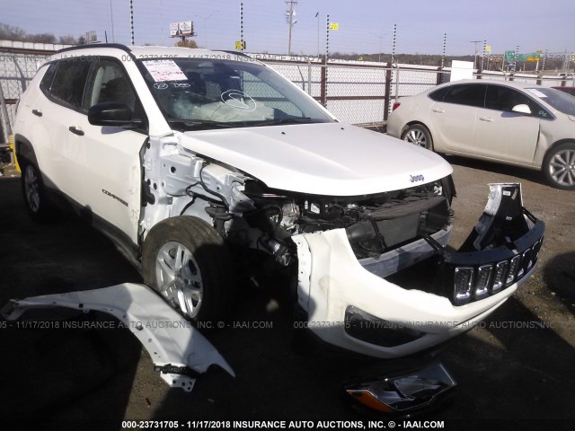 3C4NJCAB7JT287040 - 2018 JEEP COMPASS SPORT WHITE photo 1