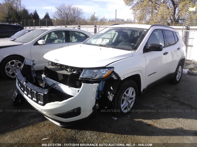 3C4NJCAB7JT287040 - 2018 JEEP COMPASS SPORT WHITE photo 2