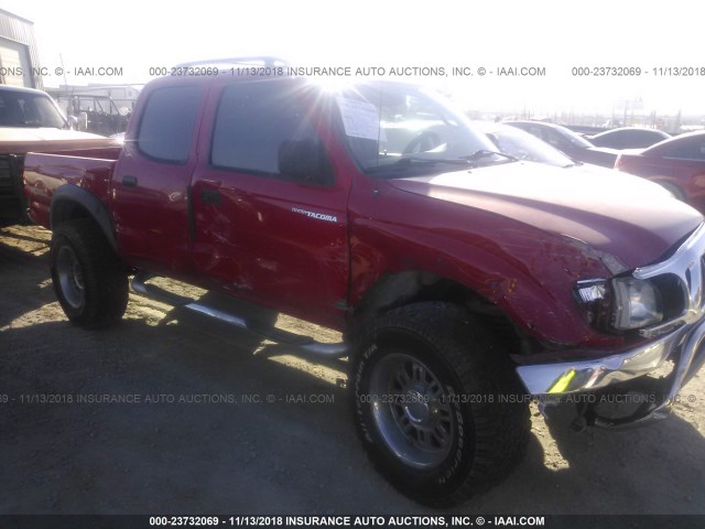5TEGN92N43Z163199 - 2003 TOYOTA TACOMA DOUBLE CAB PRERUNNER RED photo 1