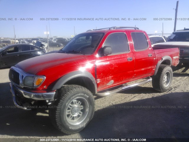 5TEGN92N43Z163199 - 2003 TOYOTA TACOMA DOUBLE CAB PRERUNNER RED photo 2