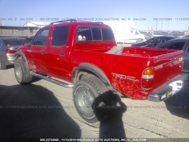 5TEGN92N43Z163199 - 2003 TOYOTA TACOMA DOUBLE CAB PRERUNNER RED photo 3