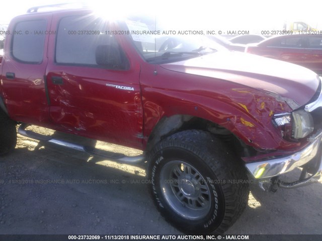 5TEGN92N43Z163199 - 2003 TOYOTA TACOMA DOUBLE CAB PRERUNNER RED photo 6