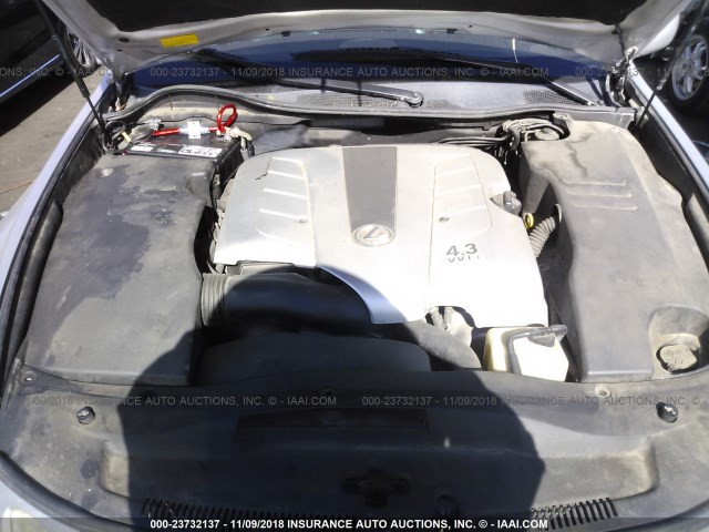 JTHBN96S565003252 - 2006 LEXUS GS GENERATION 200 430 SILVER photo 10