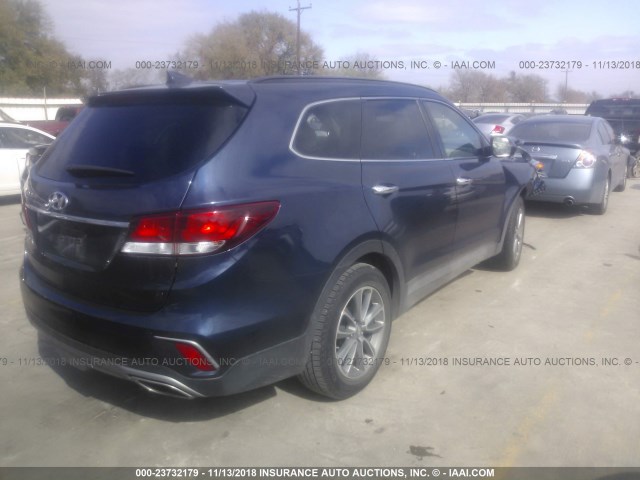 KM8SM4HF1HU185480 - 2017 HYUNDAI SANTA FE SE BLUE photo 4