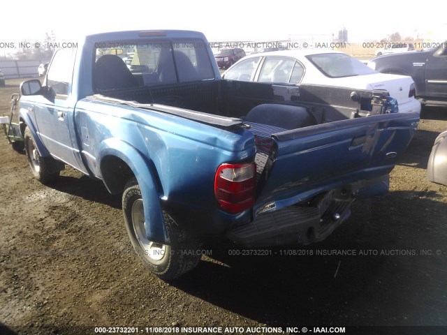 1FTYR11U02PA26057 - 2002 FORD RANGER BLUE photo 3