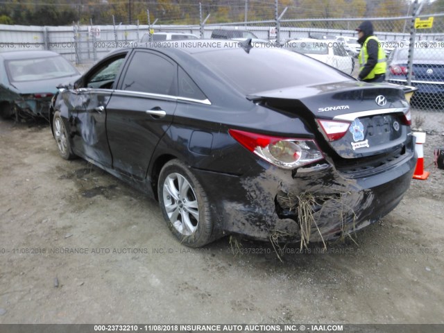 5NPEC4AC2BH124421 - 2011 HYUNDAI SONATA SE/LIMITED BLUE photo 3