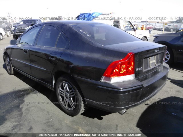 YV1RS592962526895 - 2006 VOLVO S60 2.5T BLACK photo 3