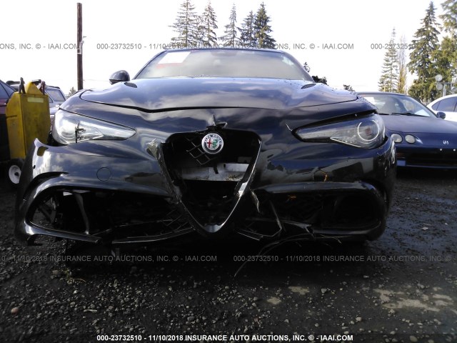 ZARFAEAV1H7561248 - 2017 ALFA ROMEO GIULIA QUADRIFOGLIO BLACK photo 6