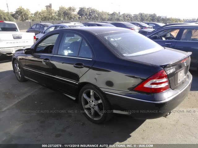 WDBRF52HX7F862024 - 2007 MERCEDES-BENZ C 230 BLACK photo 3