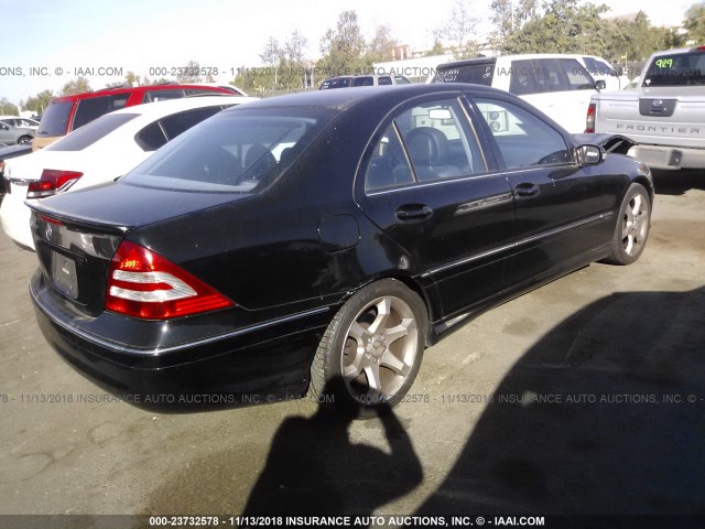 WDBRF52HX7F862024 - 2007 MERCEDES-BENZ C 230 BLACK photo 4