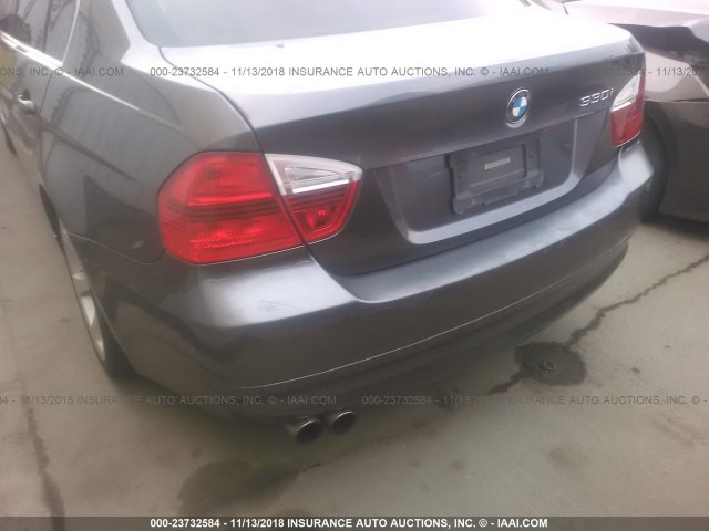 WBAVB33556KR80120 - 2006 BMW 330 I GRAY photo 6