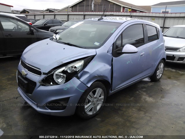 KL8CB6S93EC523274 - 2014 CHEVROLET SPARK LS Light Blue photo 2