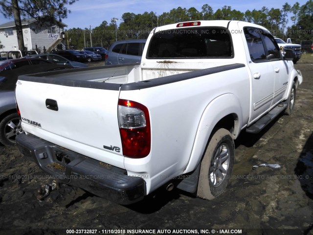 5TBET34106S556695 - 2006 TOYOTA TUNDRA DOUBLE CAB SR5 WHITE photo 4