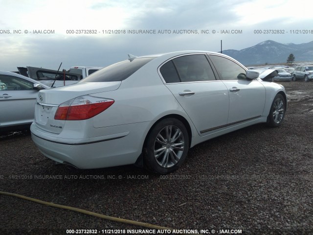 KMHGC4DF6BU114104 - 2011 HYUNDAI GENESIS 4.6L WHITE photo 4