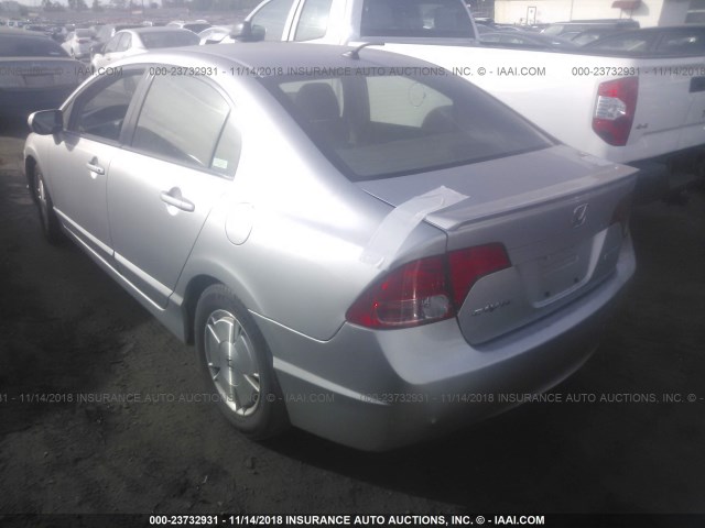 JHMFA36226S025916 - 2006 HONDA CIVIC HYBRID SILVER photo 3