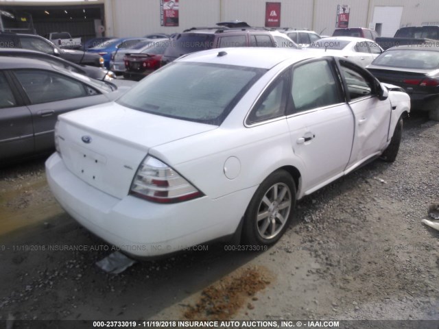 1FAHP24W98G117190 - 2008 FORD TAURUS SEL WHITE photo 4